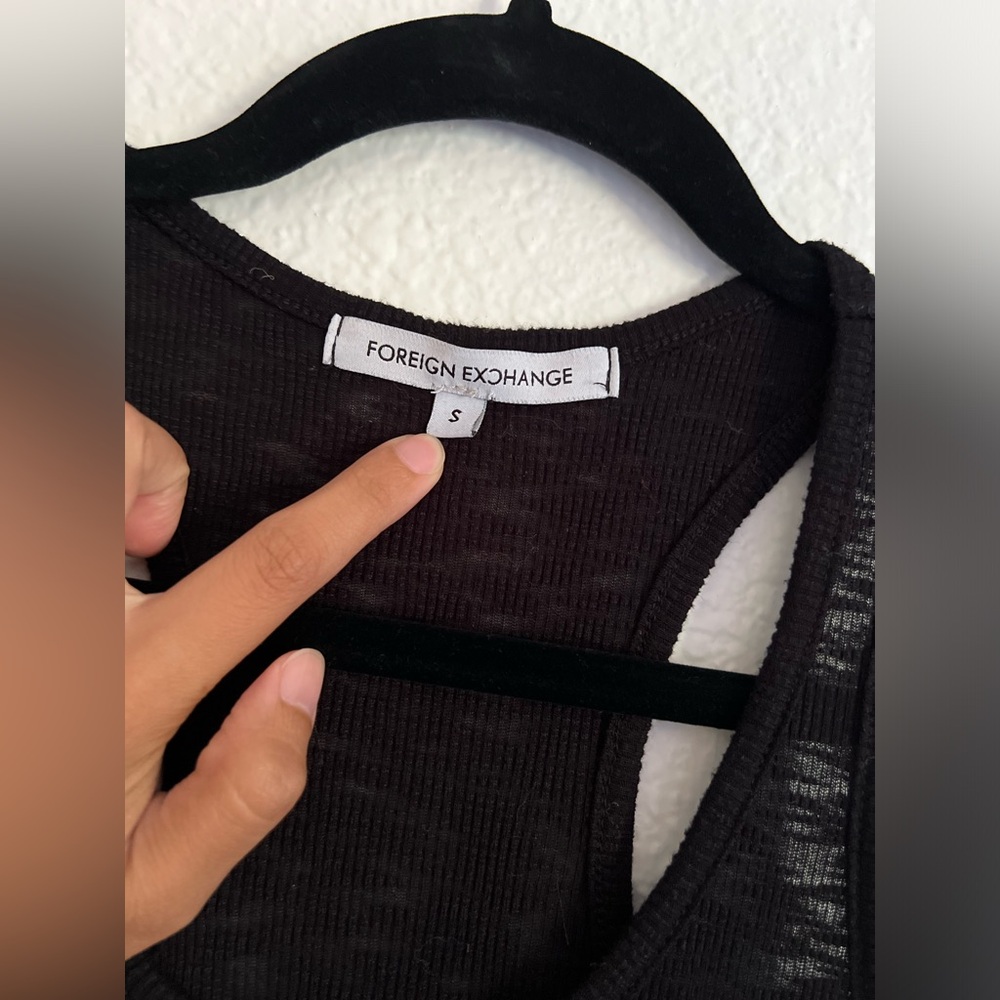Foreign Exchange Small Sheer Style Basic Racerback Tank Top - Picture 2 of 5